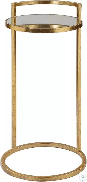 Cailin Bright Gold Leaf Accent Table