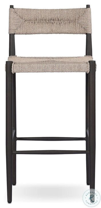Lomas Textured Dune Outdoor Metal Bar Stool