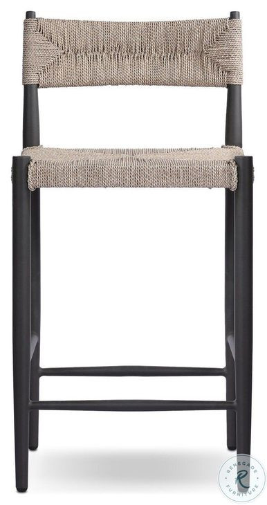 Lomas Textured Dune Outdoor Metal Counter Height Stool