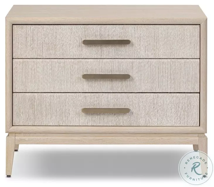 Rosenell Natural Oak Veneer Closed 3 Drawer Nightstand