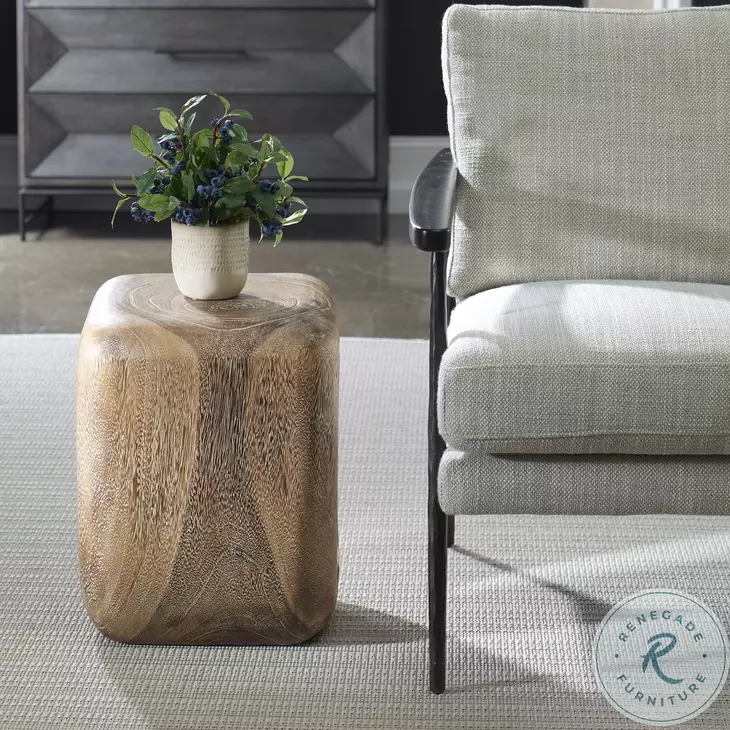 Waves Natural Wash Accent Stool