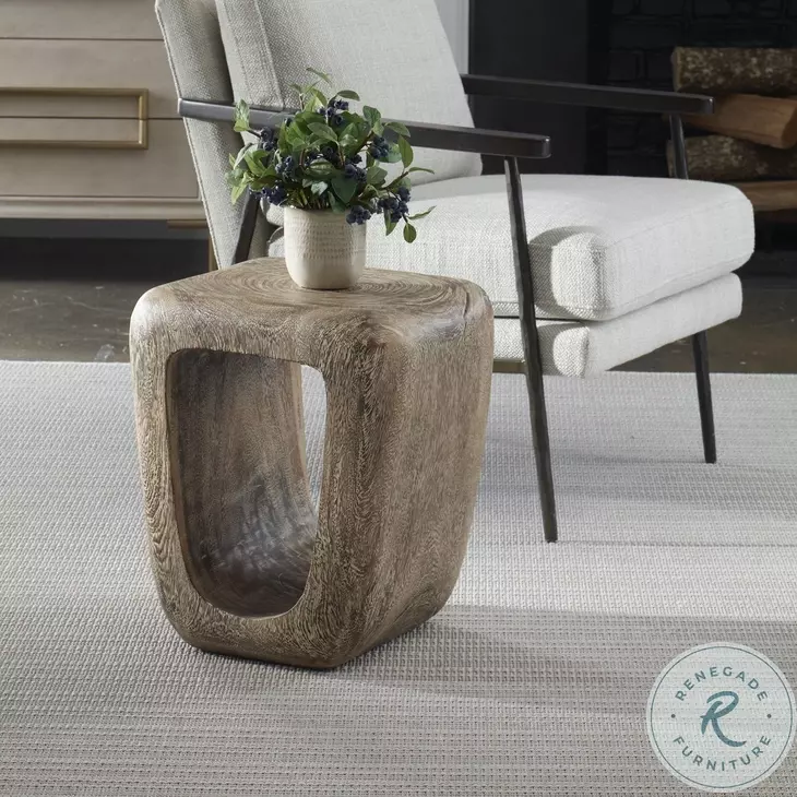 Waves Natural Wash Accent Stool