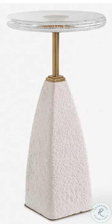 Portia White Sandstone And Brushed Brass Drink Table