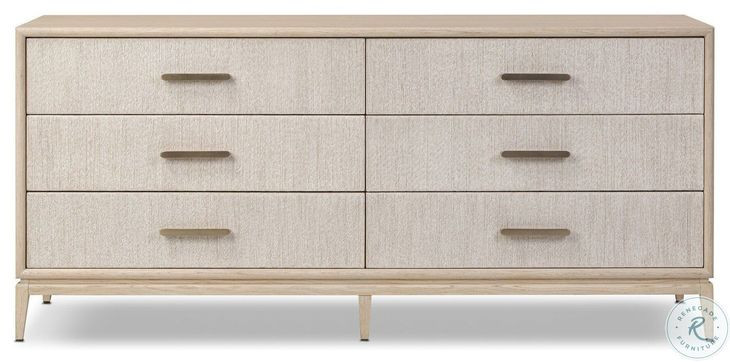 Rosenell Natural Paper Cord 6 Drawer Dresser
