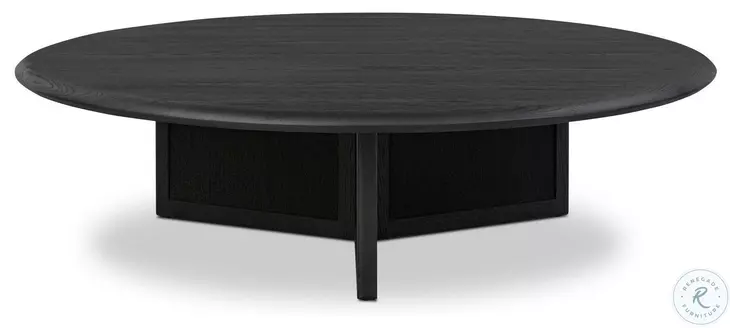 Rosenell Black Oak Veneer Round Occassional Table Set
