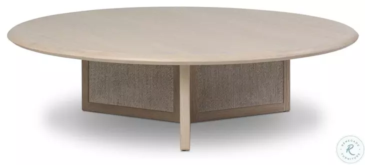 Rosenell Natural Oak Veneer Round Occassional Table Set