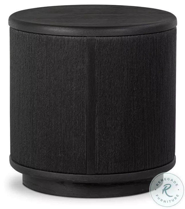 Rosenell Black Oak Veneer Round End Table