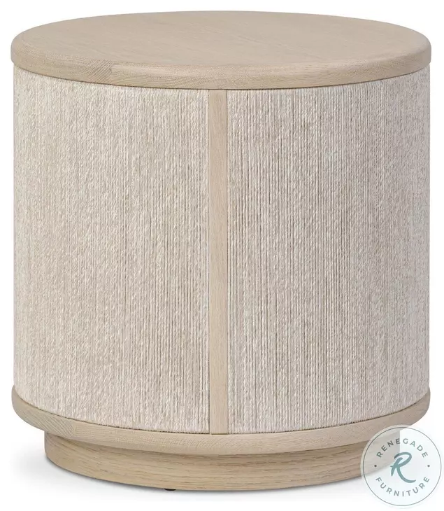 Rosenell Natural Oak Veneer Round End Table