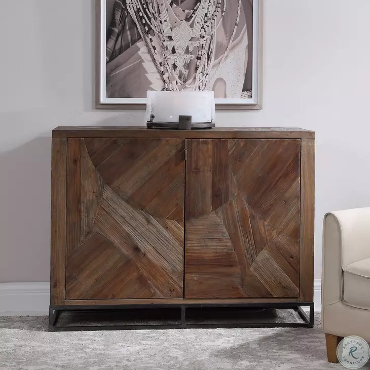 Ryder Walnut Stain 2 Door Accent Cabinet