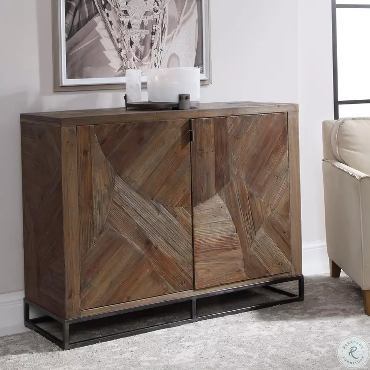 Ryder Walnut Stain 2 Door Accent Cabinet