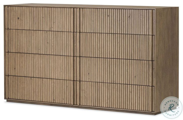 Leo Rustic Grey 8 Drawer Dresser