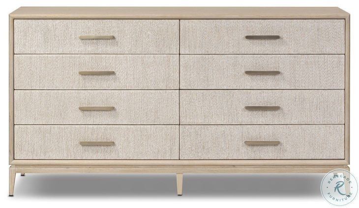 Rosenell Natural Oak Veneer 8 Drawer Dresser