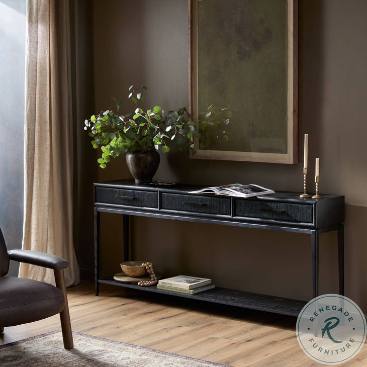 Rosenell Black Oak Veneer 78" Console Table