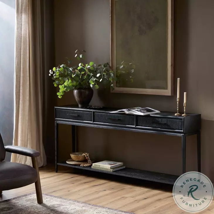 Rosenell Black Oak Veneer 78" Console Table