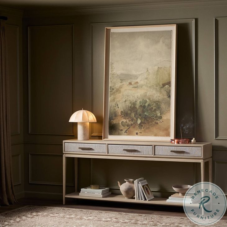 Rosenell Natural Oak Veneer 78" Console Table