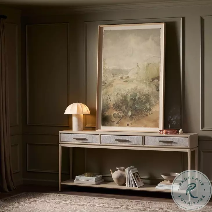 Rosenell Natural Oak Veneer 78" Console Table