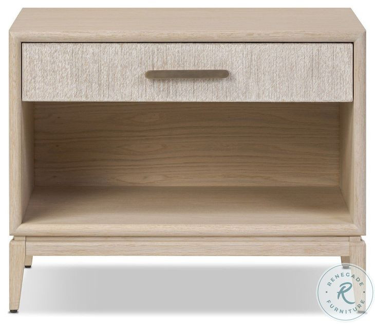 Rosenell Natural Oak Veneer Open 1 Drawer Nightstand