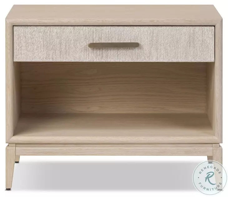 Rosenell Natural Oak Veneer Open 1 Drawer Nightstand