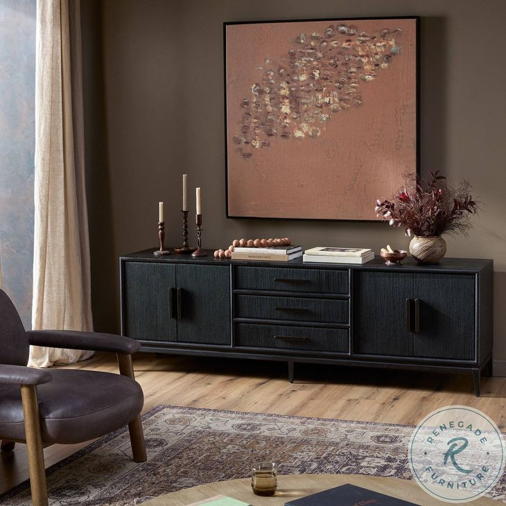 Rosenell Black Oak Veneer 84" Media Console