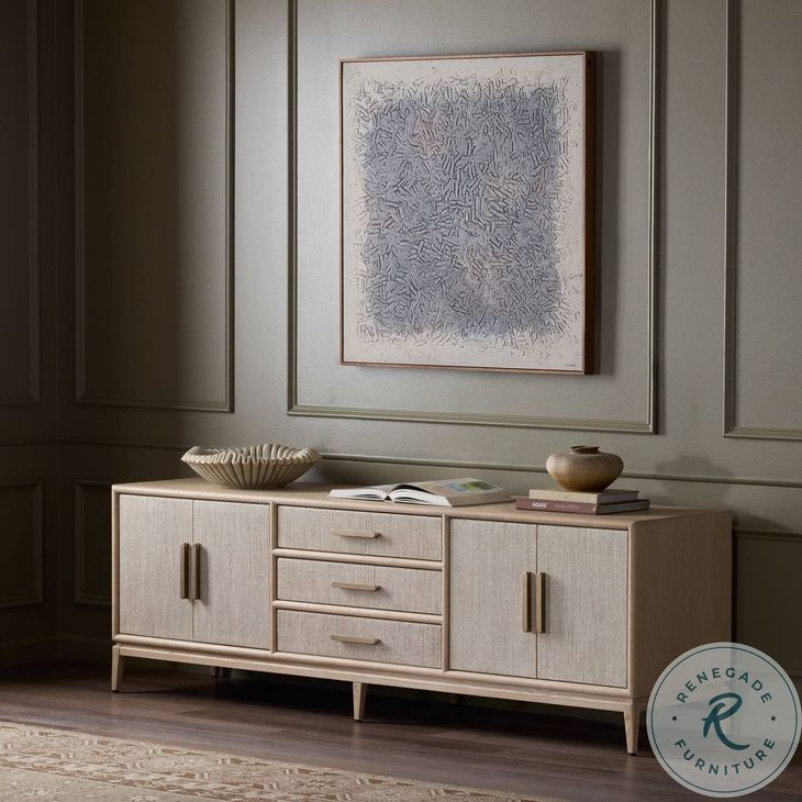 Rosenell Natural Oak Veneer 84" Media Console