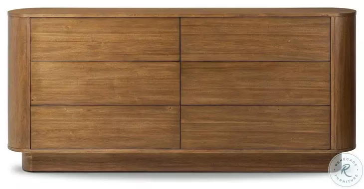 Paden Seasoned Brown Acacia 6 Drawer Dresser