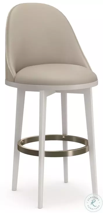 Another Round Ivory and Moonstone Swivel Bar Stool