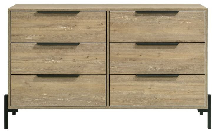 Newhall Vintage Oak Melamine 6 Drawer Dresser