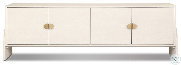 Cressida Ivory Painted Linen 84" Media Console