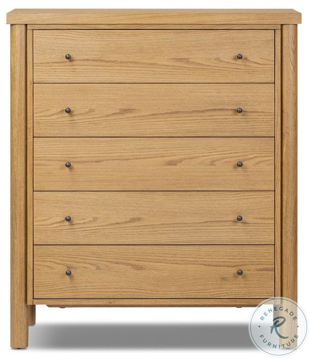 Roark Amber Oak Tall 5 Drawer Dresser