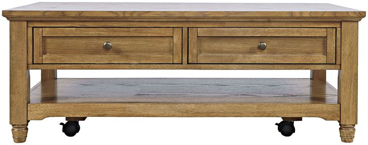 Brentwood Cascade Oak Rectangular Occasional Table Set with 2 Drawers