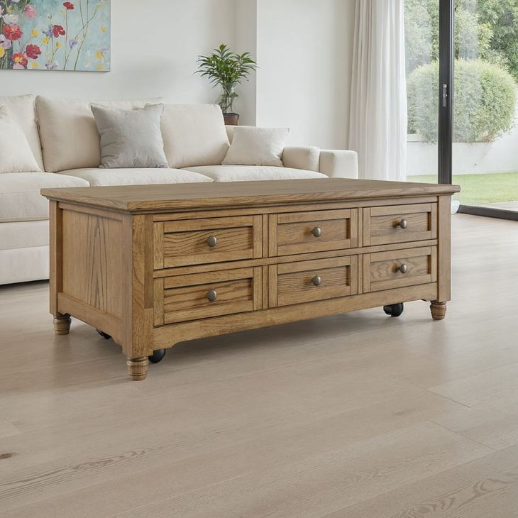 Brentwood Cascade Oak Rectangular Cocktail Table