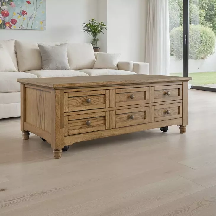 Brentwood Cascade Oak Rectangular Cocktail Table