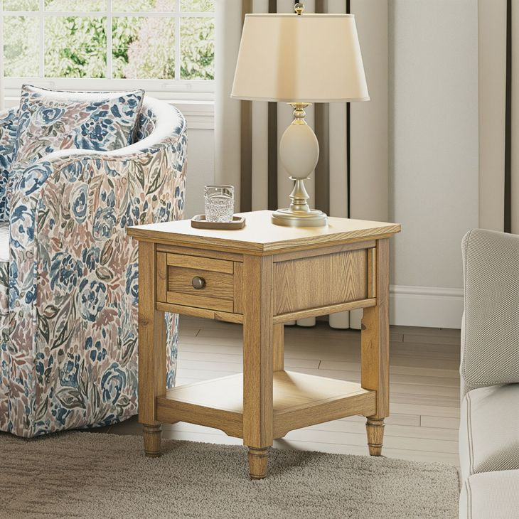 Brentwood Cascade Oak Rectangular Chairside End Table