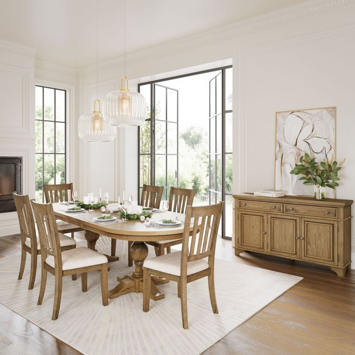 Brentwood Cascade Oak Extendable Oval Dining Room Set