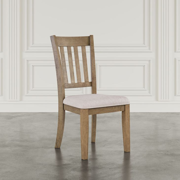 Brentwood Flax and Cascade Oak Upholstered Dining Chair Set of 2