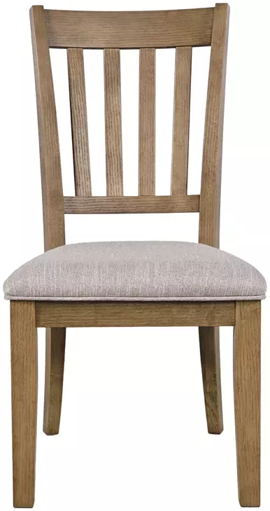Brentwood Flax and Cascade Oak Upholstered Dining Chair Set of 2