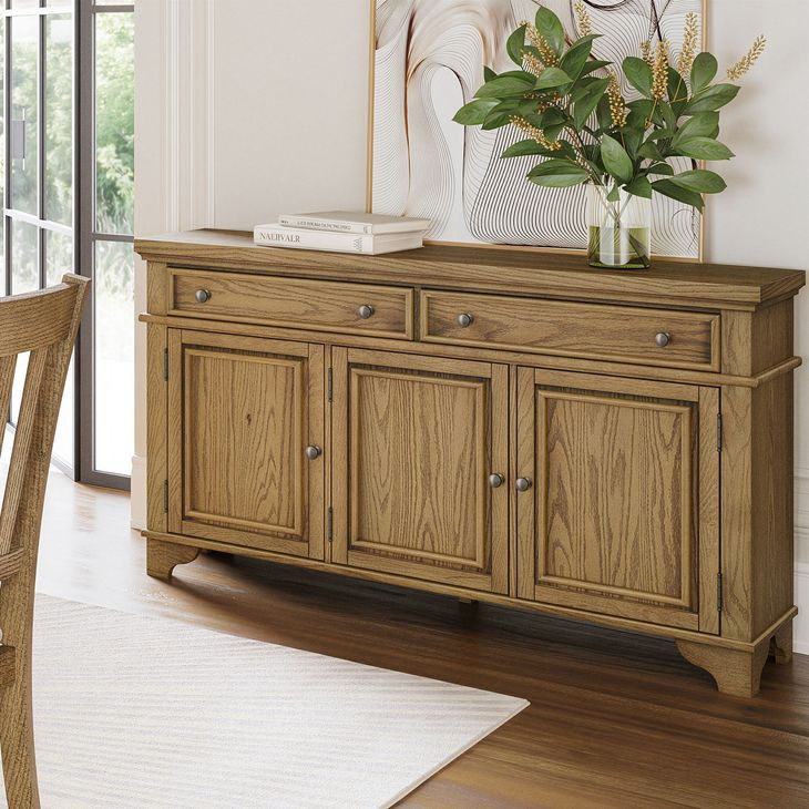 Brentwood Cascade Oak 3 Door Sideboard Cabinet