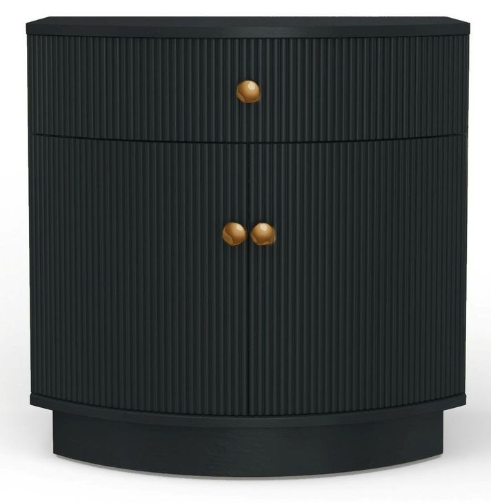 Olivia Black 1 Drawer Nightstand