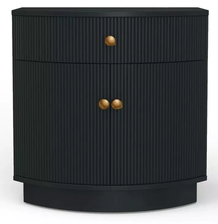 Olivia Black 1 Drawer Nightstand
