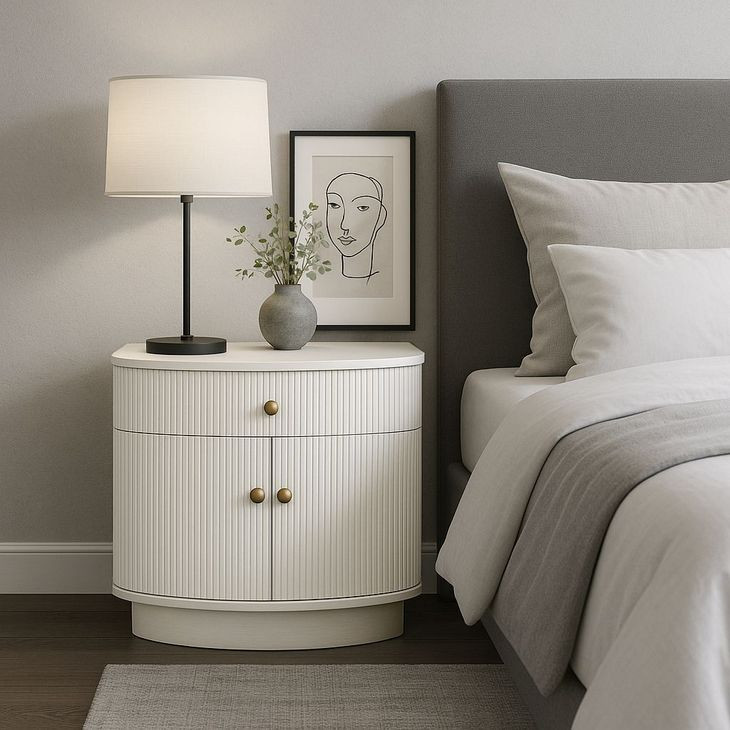 Olivia Coconut Milk 1 Drawer Nightstand