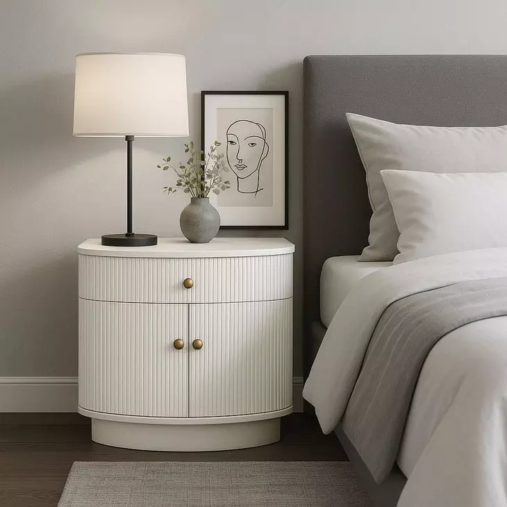 Olivia Coconut Milk 1 Drawer Nightstand
