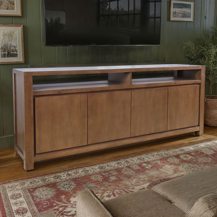Brownstone Suede 80" Media Console