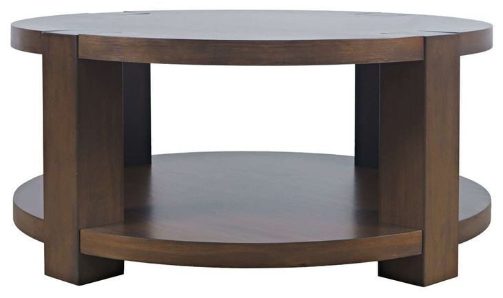 Brownstone Chocolate Brown Round Coffee Table