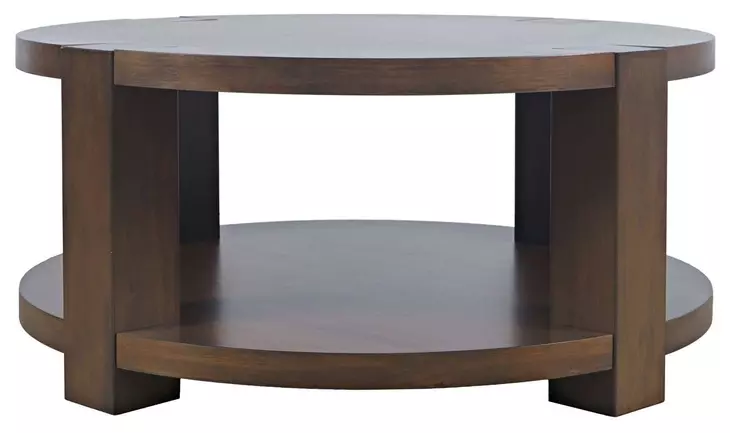 Brownstone Chocolate Brown Round Coffee Table