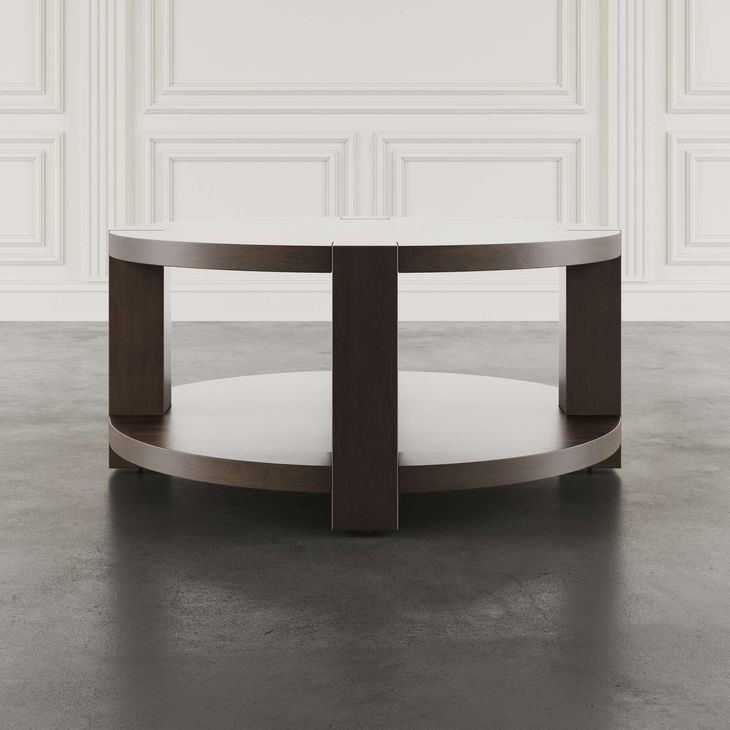 Brownstone Chocolate Brown Round Coffee Table