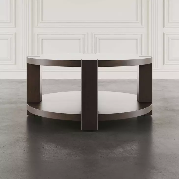 Brownstone Chocolate Brown Round Coffee Table