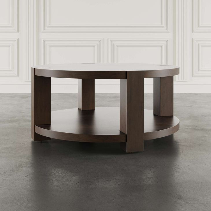 Brownstone Chocolate Brown Round Coffee Table