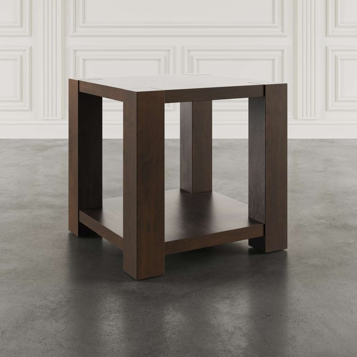 Brownstone Chocolate Brown Square End Table