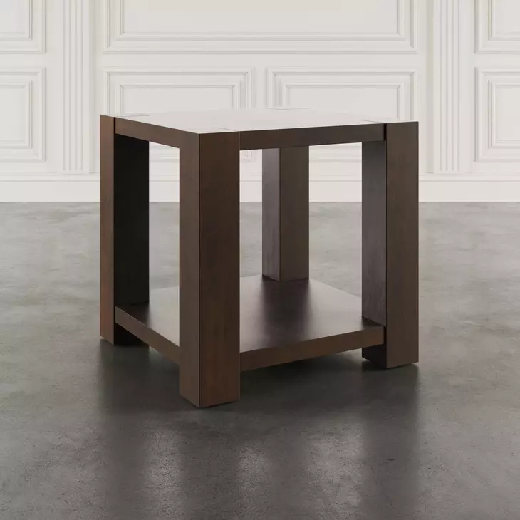 Brownstone Chocolate Brown Square End Table