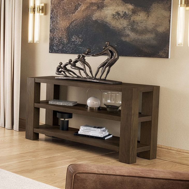 Brownstone Chocolate Brown Rectangular Console Table